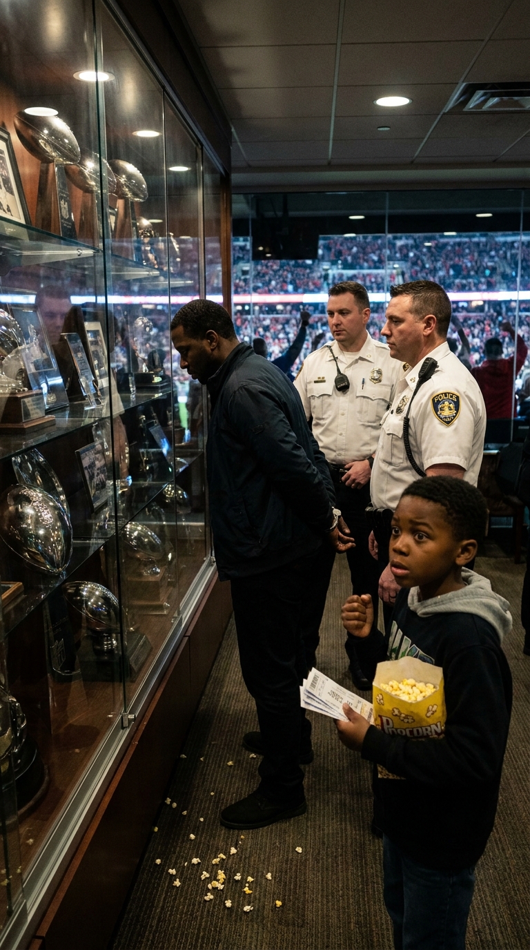 [FULL STORY] Police dragged him from the stadium suite while his son held the tickets — then the owner’s elevator opened.
